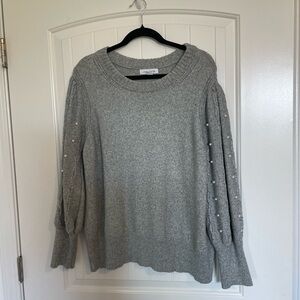 Liz Claiborne gray pearl pullover sweater size 1X
